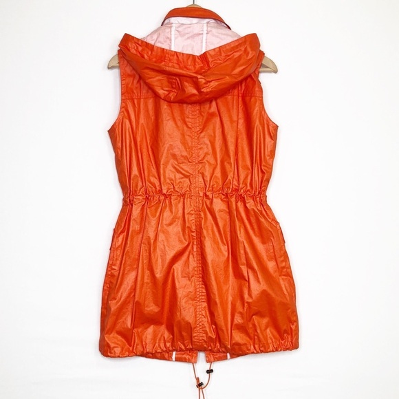Tyler Boe Orange rain, slicker zip snap front hooded vest - Picture 2 of 9